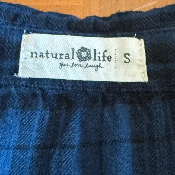 Natural Life Rebecca Midi Flannel Dress S Plaid Country Western Tiered Boho Soft - Picture 8 of 12